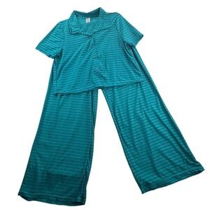 Hurley Womens XL Teal Swim Cover Up 2 Pc Set Sheer Mesh Beach Lounge Stretch